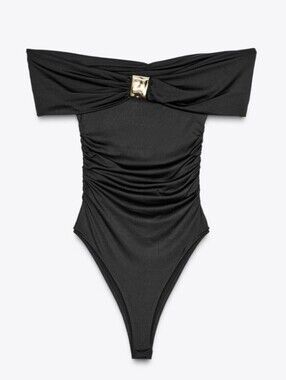 ZARA BLACK OFF THE SHOULDER BODYSUIT